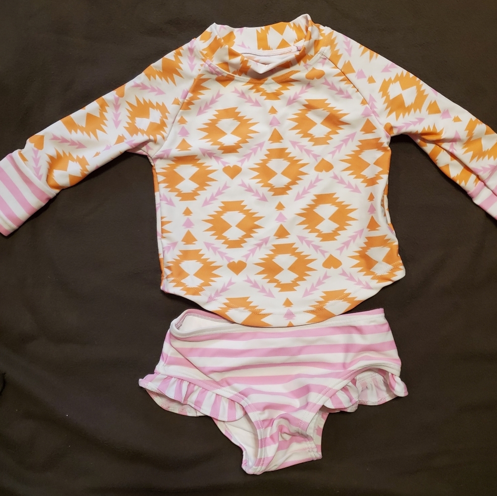 Jessica Simpson rash guard and swim bottoms